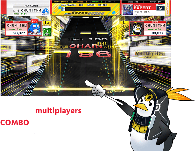 Once the multiplayers COMBO
                  is linked, the CHAIN will increase!